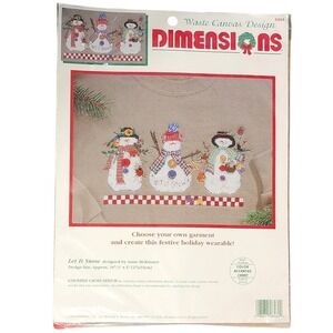 Dimensions Counted Cross Stitch Kit Let It Snow Snowman Holiday Wearable Design